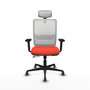 PIQUERAS Y CRESPO Silla de oficina Haches con mecanismo Sincro/Traslack, Naranja y Blanco