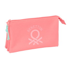Safta Portatodo Triple Benetton Basics Coral 22x12x3cm