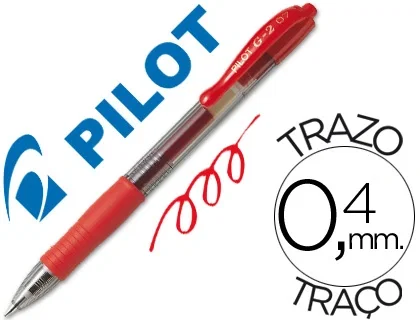 Pilot Bolígrafo G-2 Rojo Tinta Gel Retráctil Sujeción Caucho Punta 0.7mm Trazo 0.4mm Recargable 70% Reciclado Pilot Bolígrafo G-2 Rojo Tinta Gel Retráctil Sujeción Caucho Punta 0.7mm Trazo 0.4mm Recargable 70% Reciclado