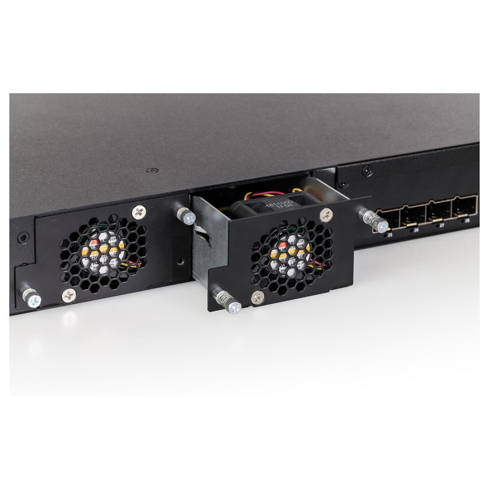 LANCOM XS-6128QF Switch Gestionado L3 Stackable para Agregación Fibra 10G, 24x SFP+, 4x Puertos Combo, 1 Tbit/s Throughput, Montaje Rack 1U