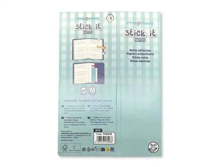Imaginovo Bloc notas adhesivas marcapaginas perrito 160 notas 8x15x48 mm diseño fantasía