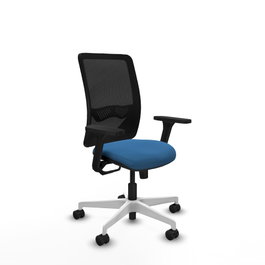 PIQUERAS Y CRESPO Silla de oficina Zulema con mecanismo Sincro, Azul claro y Negro