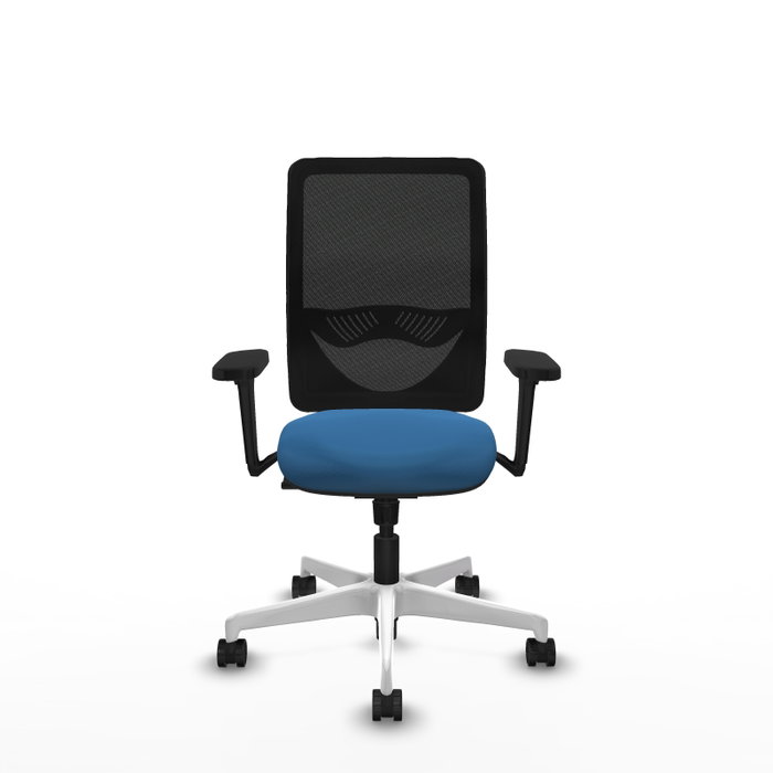 PIQUERAS Y CRESPO Silla de oficina Zulema con mecanismo Sincro, Azul claro y Negro