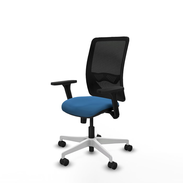 PIQUERAS Y CRESPO Silla de oficina Zulema con mecanismo Sincro, Azul claro y Negro