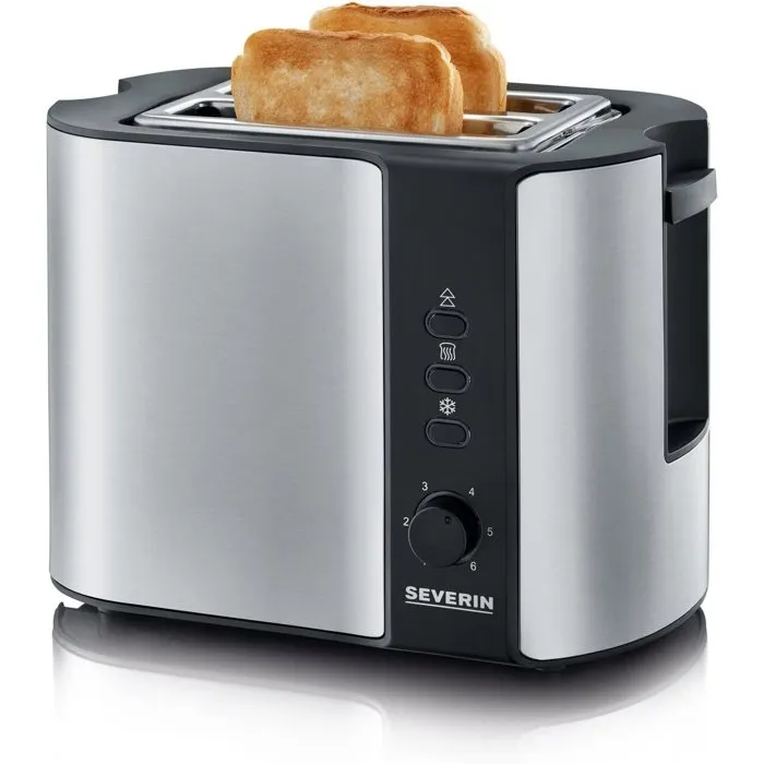 Severin AT2589 Tostadora de Acero Inoxidable con 2 Ranuras, 800W Severin AT2589 Tostadora de Acero Inoxidable con 2 Ranuras, 800W