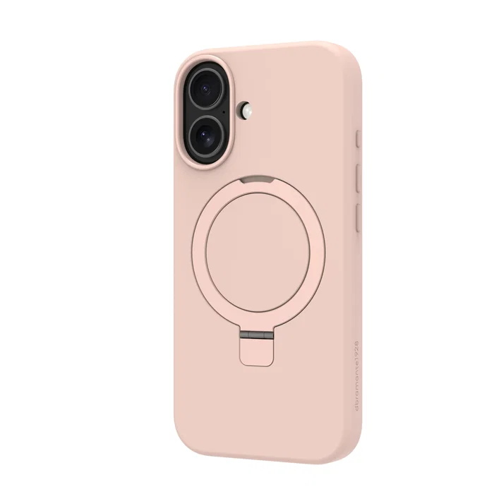 Dbramante1928 Roskilde Kick Icon - Funda para Apple iPhone 17, Compatible con MagSafe, Arena Rosa, Resistente a Caídas 1.2 m, con Soporte de Sobremesa