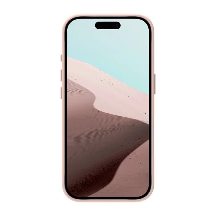 Dbramante1928 Roskilde Kick Icon - Funda para Apple iPhone 17, Compatible con MagSafe, Arena Rosa, Resistente a Caídas 1.2 m, con Soporte de Sobremesa