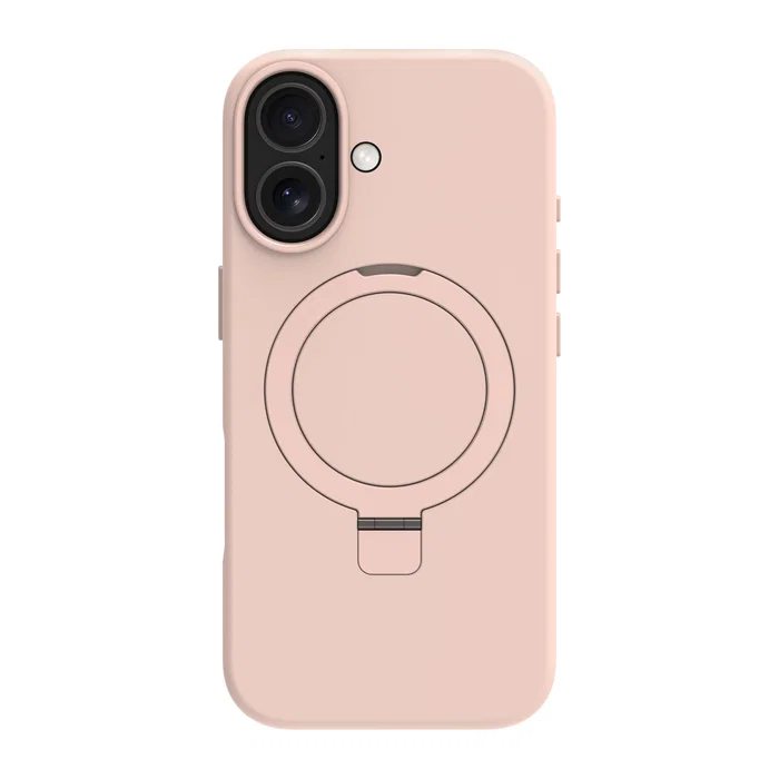 Dbramante1928 Roskilde Kick Icon - Funda para Apple iPhone 17, Compatible con MagSafe, Arena Rosa, Resistente a Caídas 1.2 m, con Soporte de Sobremesa