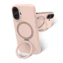 Dbramante1928 Roskilde Kick Icon - Funda para Apple iPhone 17, Compatible con MagSafe, Arena Rosa, Resistente a Caídas 1.2 m, con Soporte de Sobremesa