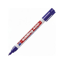 edding 400 - Pack de 10 Permanentmarkers Azul, punta 1.0 mm, material plástico, color producto azul y blanco