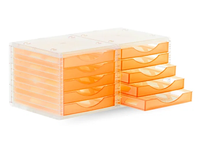 Archivo 2000 Fichero Cajones Sobremesa 5 Cajones Naranja Mandarina Translucido 340x270x260 mm Archivo 2000 Fichero Cajones Sobremesa 5 Cajones Naranja Mandarina Translucido 340x270x260 mm