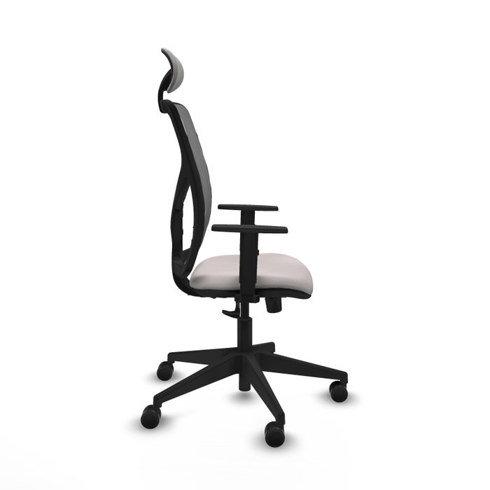 PIQUERAS Y CRESPO Silla de oficina Motilla con mecanismo Sincro, Blanco y Gris