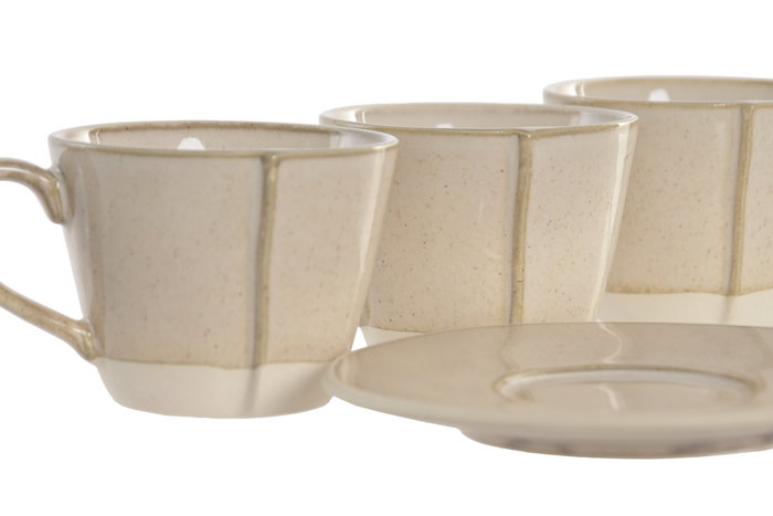 DKD Home Decor Set de Café Liangfeng 26 de Gres y Acacia Beige DKD Home Decor Set de Café Liangfeng 26 de Gres y Acacia Beige