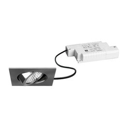 Brumberg 39365153 Set de Focos LED Empotrables Cuadrado Níquel 6W 630lm 3000K Ajustable