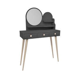 Hanah Home Mesa de Maquillaje Elegante con Espejo Incluido, Color Antracita