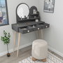 Hanah Home Mesa de Maquillaje Elegante con Espejo Incluido, Color Antracita