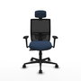 PIQUERAS Y CRESPO Silla de oficina Yunquera con mecanismo Sincro, Azul marino y Negro