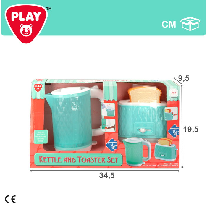 PLAY Set de tostadora y hervidor de juguete con luz y sonido