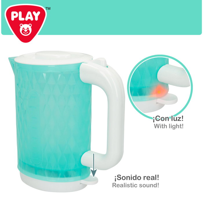 PLAY Set de tostadora y hervidor de juguete con luz y sonido