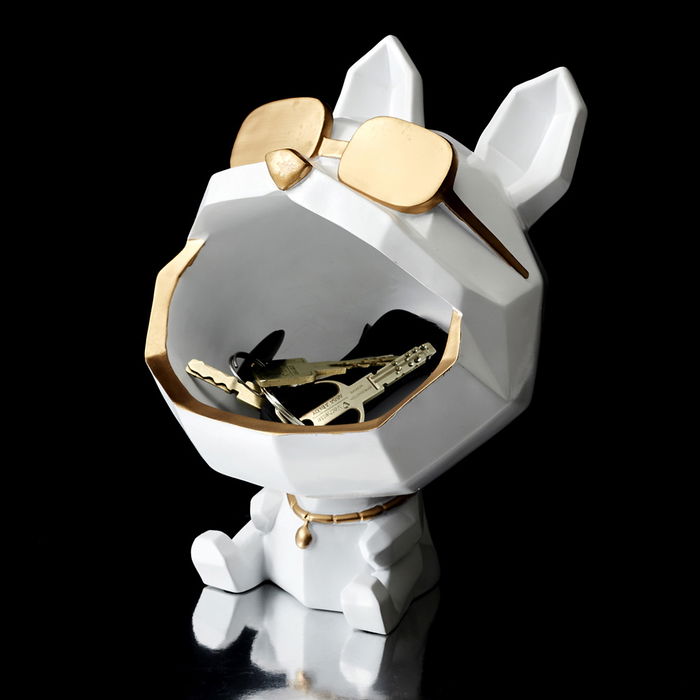 Home Deco Factory Vaciabolsillos Perro Gafas Escultura Home Deco Factory Bla