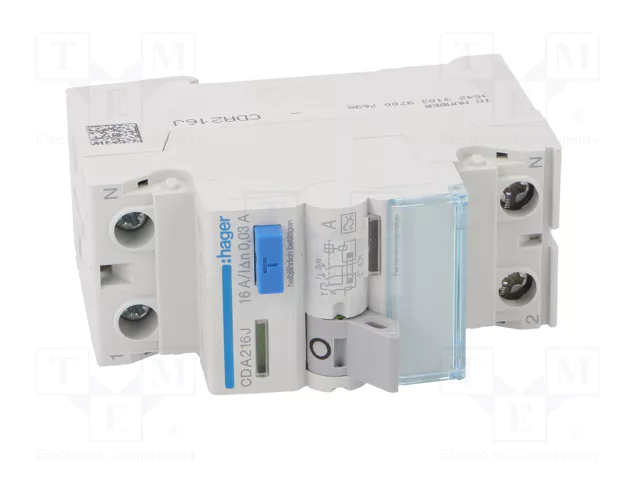 HAGER Interruptor diferencial 16A 30mA 1+N Tipo A
