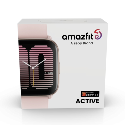 Amazfit Active Reloj Inteligente GPS, Pantalla AMOLED 1.75", Rosa, 5 ATM, Bluetooth 5.2, Monitor de Frecuencia Cardíaca - Ref: W2211EU4N