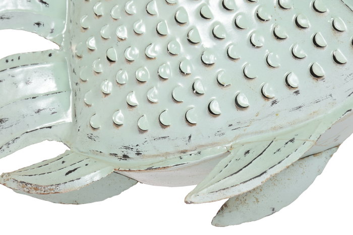 DKD Home Decor Decoración Metal Pez Azul Celeste Portavela