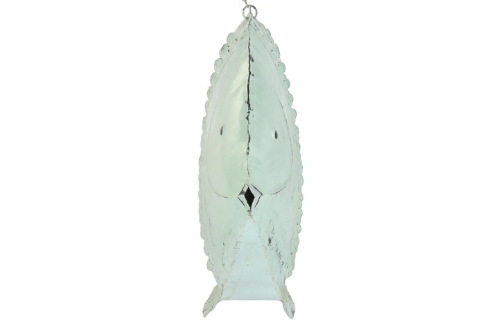 DKD Home Decor Decoración Metal Pez Azul Celeste Portavela
