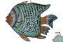 DKD Home Decor Decoración Metal Pez Azul Celeste Portavela