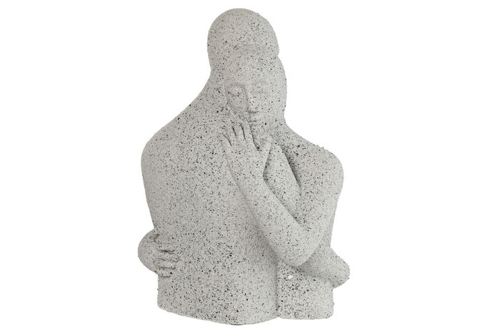 DKD Home Decor Figura Romántica de Pareja de Resina Blanca, Estatua Decorativa para Salón y Dormitorio, Adorno del Hogar 38.5x25.8x22.5 cm
