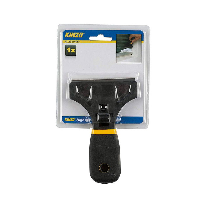 Kinzo Rascador para Vidrio con Cuchilla Metal/PVC Negro 14,5x9,2cm para Vitrocerámicas y Cristales