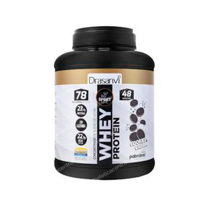 Drasanvi Sport Live Whey Protein Concentrado Cookies & Cream 1450 g - Complemento Proteico con 80% de Proteínas, Leucina, Glutamina y Enzimas Drasanvi Sport Live Whey Protein Concentrado Cookies & Cream 1450 g - Complemento Proteico con 80% de Proteínas, Leucina, Glutamina y Enzimas