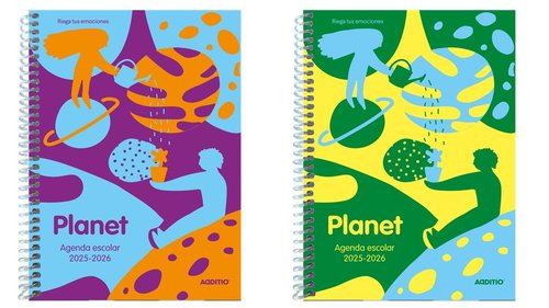 Additio Agenda Planet Primaria 2025-26 A5 Colores Surtidos