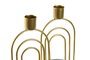 DKD Home Decor Candelabro Moderno Dorado Blanco Metal Cemento 8 x 16 x 8 cm (12 Unidades)