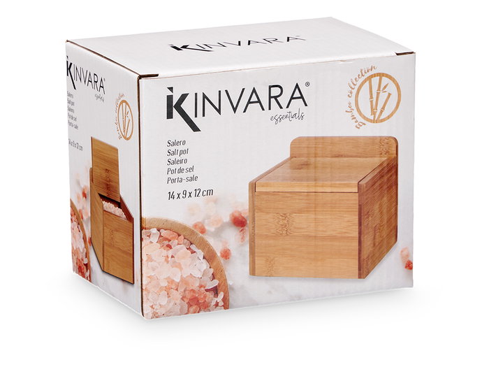 Kinvara Salero Bambú 14x11.8x9 cm Marrón (Set de 8)