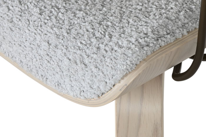 DKD Home Decor Silla Escandinava Gris 55x76.5x53 cm - Desmontable - Madera y Poliéster