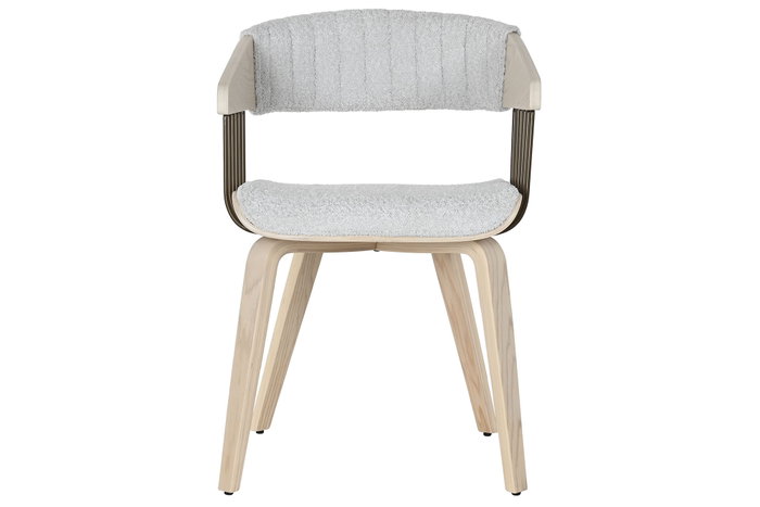 DKD Home Decor Silla Escandinava Gris 55x76.5x53 cm - Desmontable - Madera y Poliéster