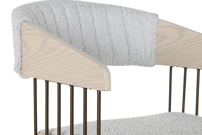 DKD Home Decor Silla Escandinava Gris 55x76.5x53 cm - Desmontable - Madera y Poliéster