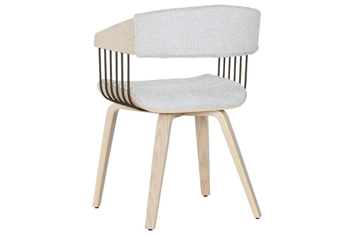 DKD Home Decor Silla Escandinava Gris 55x76.5x53 cm - Desmontable - Madera y Poliéster