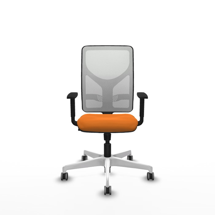 PIQUERAS Y CRESPO Silla de oficina Motilla con mecanismo Sincro, Naranja y Blanco