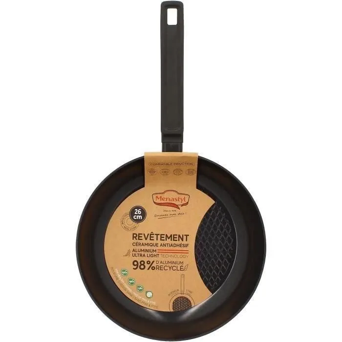 Menastyl 6020637 Sartén de Aluminio Forjado 26 cm Negro Apto para Inducción Menastyl 6020637 Sartén de Aluminio Forjado 26 cm Negro Apto para Inducción