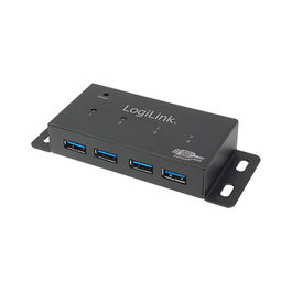 LogiLink UA0149 Hub USB 2.0 de 4 Puertos USB 3.0, 4xUSB 3.0 Montable, Gris, 5000 Mbit/s