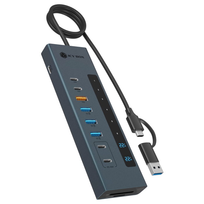 ICY BOX Hub 11-en-1 IB-HUB1742CR-C2PD con USB 3.2 Gen 2 y Lector de Tarjetas ICY BOX Hub 11-en-1 IB-HUB1742CR-C2PD con USB 3.2 Gen 2 y Lector de Tarjetas