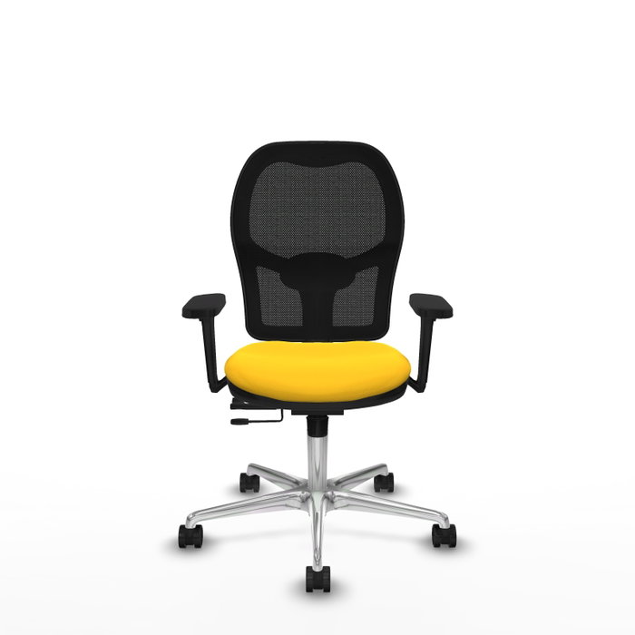 PIQUERAS Y CRESPO Silla de oficina Jorquera con mecanismo Sincro/Traslack Amarillo y Negro