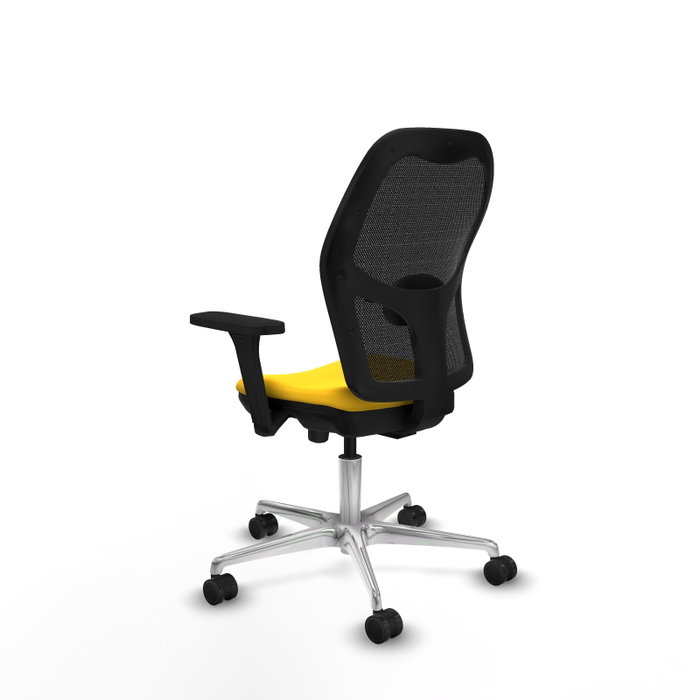 PIQUERAS Y CRESPO Silla de oficina Jorquera con mecanismo Sincro/Traslack Amarillo y Negro