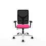 PIQUERAS Y CRESPO Silla de oficina Motilla con mecanismo Sincro/Traslack, Rosa y Negro