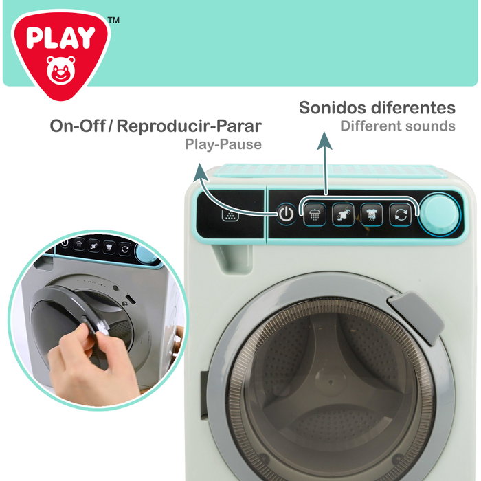 PLAY Lavadora de juguete con luz y sonido