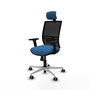 PIQUERAS Y CRESPO Silla de oficina Yunquera con mecanismo Sincro, Azul claro y Negro