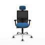 PIQUERAS Y CRESPO Silla de oficina Yunquera con mecanismo Sincro, Azul claro y Negro