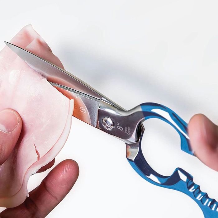 3 Claveles Tijeras de Cocina Multiuso Acero Inoxidable 8" (20,3 cm) Forjadas con Filo Dentado, Abre Botes y Casca Nueces